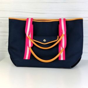 Dooney & Bourke Go To Web Tote Navy Pink Canvas
